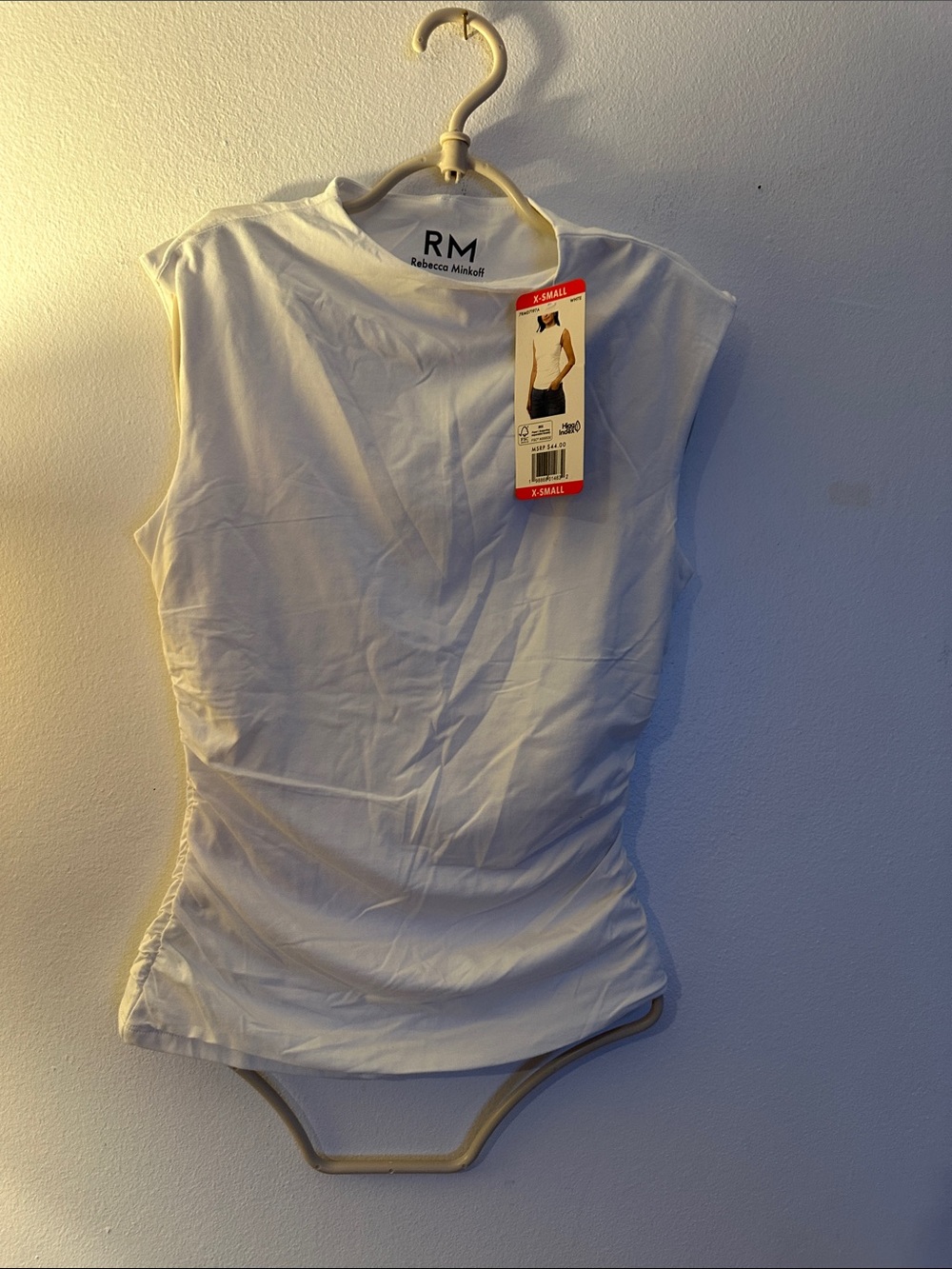 Rebecca Minkoff white Ruched Side Tank